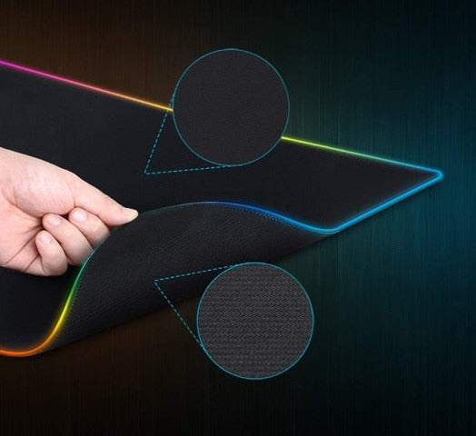 MOUSE PAD GAMER BORDA LED 7 CORES RGB